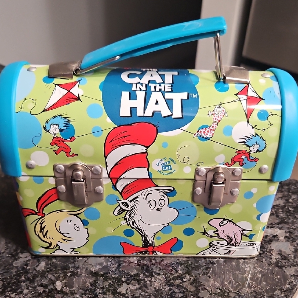 Cat in the Hat Kids Lunch Box - Blue and Green 2003